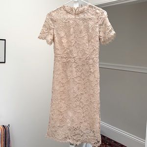Pale Pink Lace Overlay Dress Size S
